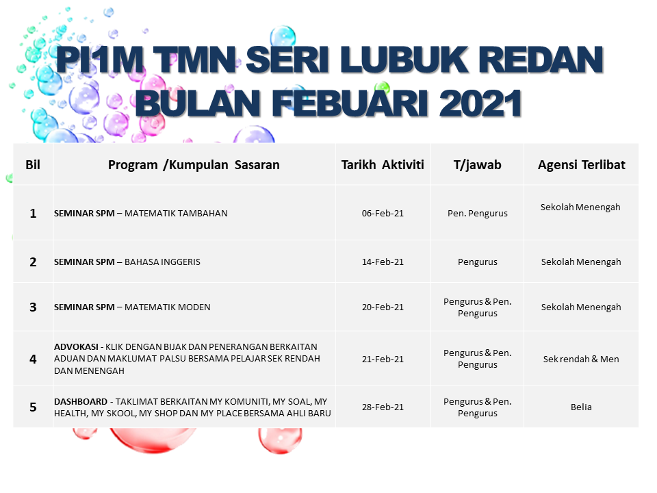 JADUAL AKTIVITI FEBUARI 2021