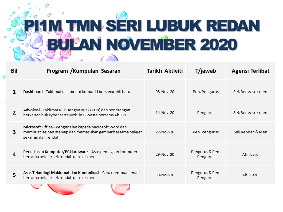 JADUAL AKTIVITI NOVEMBER 2020